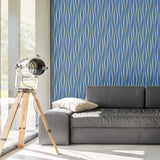 Blue Lines Peel and Stick Removable Wallpaper