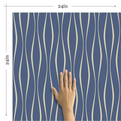 Blue Lines Peel and Stick Removable Wallpaper