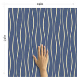 Blue Lines Peel and Stick Removable Wallpaper