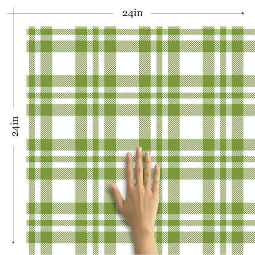 Green Plaid Removable Wallpaper | Walls By Me