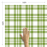Green Plaid Removable Wallpaper 6319| Walls By Me