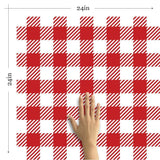 Red and White Plaid Removable Wallpaper 6879| Walls By Me