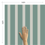 Green and Grey Vertical Peel and Stick Removable Wallpaper