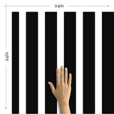 Black and White Vertical Peel and Stick Removable Wallpaper