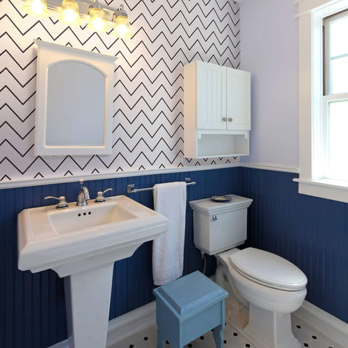 Black Chevron Peel and Stick Removable Wallpaper