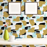 Gold and Teal Teens Removable Wallpaper 1944| Walls By Me