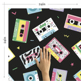 Charcoal and Yellow Retro Teens Removable Wallpaper 0362| Walls By Me