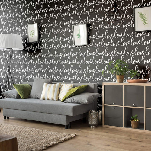 White and Black Handwriting Teens Peel and Stick Removable Wallpaper