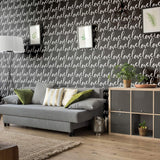White and Black Handwriting Teens Peel and Stick Removable Wallpaper