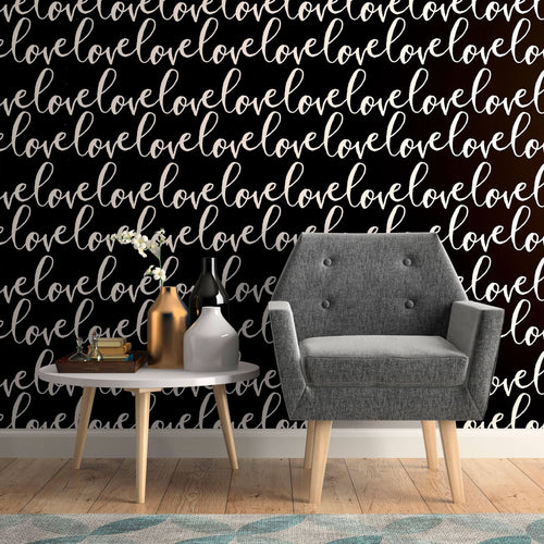White and Black Handwriting Teens Peel and Stick Removable Wallpaper