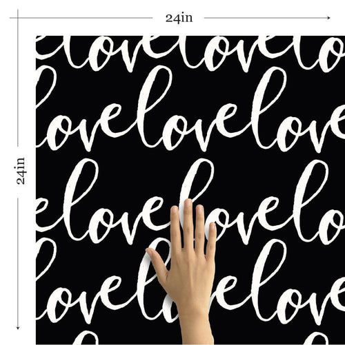 White and Black Handwriting Teens Peel and Stick Removable Wallpaper