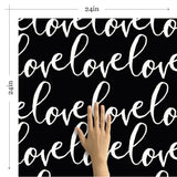 White and Black Handwriting Teens Peel and Stick Removable Wallpaper