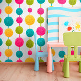 Gold and Fuchsia Retro Teens Removable Wallpaper 6125| Walls By Me