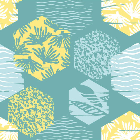 Yellow and Mint Green Retro Teens Removable Wallpaper 3230| Walls By Me