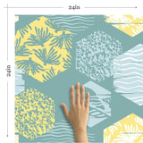 Yellow and Mint Green Retro Teens Removable Wallpaper 3230| Walls By Me
