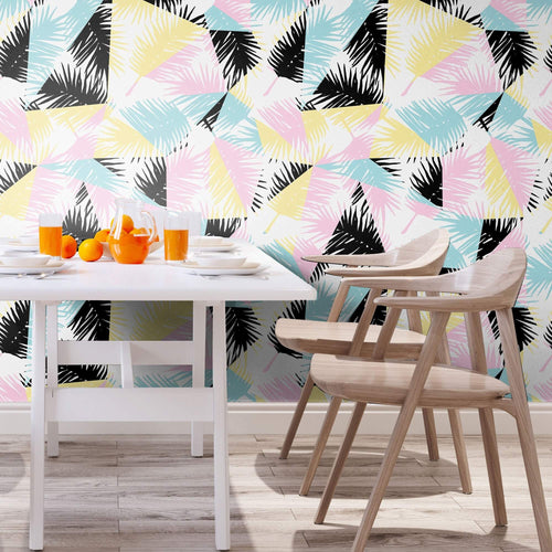 White and Yellow Geometric Teens Removable Wallpaper 3062| Walls By Me