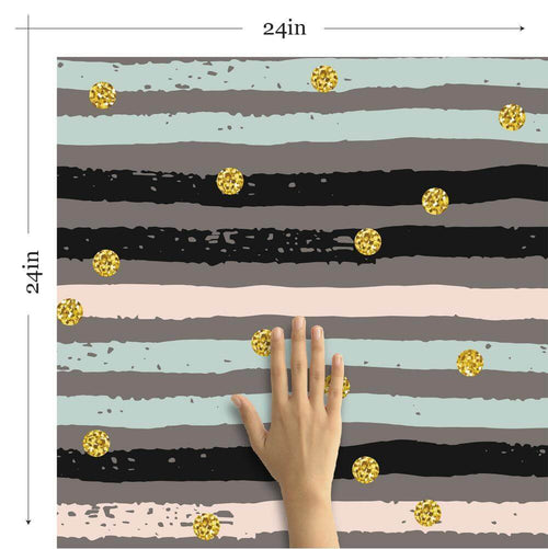 Gold and Gray Stripes Teens Removable Wallpaper 420| Walls By Me