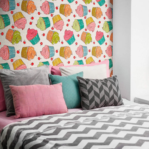 Red and Brown Food Teens Peel and Stick Removable Wallpaper