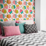 Red and Brown Food Teens Peel and Stick Removable Wallpaper