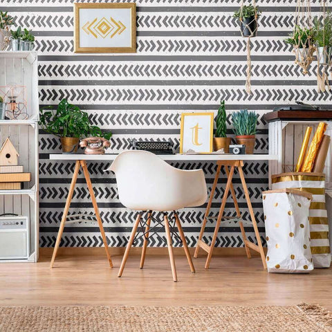 Charcoal and Gray Geometric Teens Removable Wallpaper 2959| Walls By Me