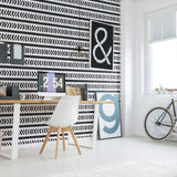 Charcoal and Gray Geometric Teens Removable Wallpaper 2959| Walls By Me