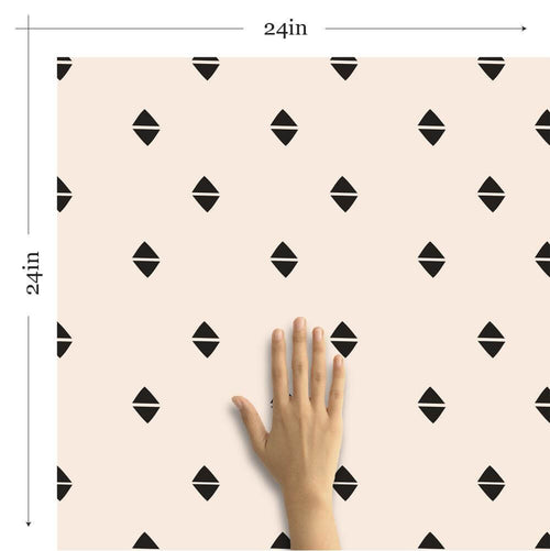 Tan and Black Geometric Teens Removable Wallpaper 7351| Walls By Me