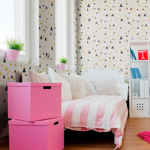 Peach or Yellow Geometric Teens Peel and Stick Removable Wallpaper