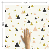 Peach or Yellow Geometric Teens Peel and Stick Removable Wallpaper