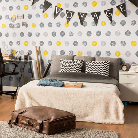 Silver and Grey Geometric Teens Removable Wallpaper 7349| Walls By Me