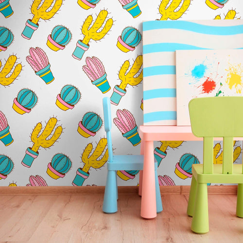 Yellow and Purple Tropical Teens Removable Wallpaper 3052| Walls By Me