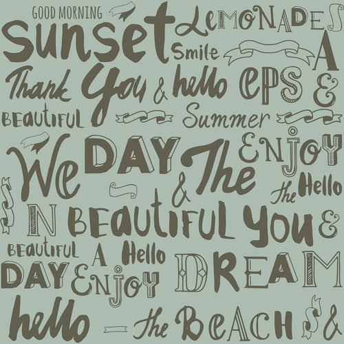 Green Handwriting Teens Removable Wallpaper 5412| Walls By Me