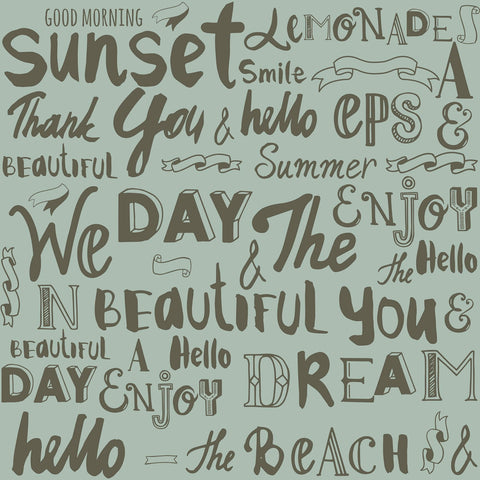 Green Handwriting Teens Removable Wallpaper 5412| Walls By Me