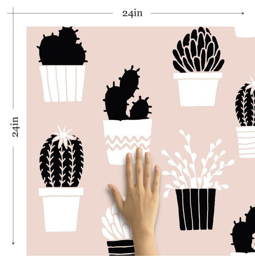 Peach and Black Tropical Removable Wallpaper 4612| Walls By Me