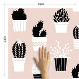 Peach and Black Tropical Removable Wallpaper 4612| Walls By Me