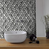 Black and White Thread Teens Peel and Stick Removable Wallpaper