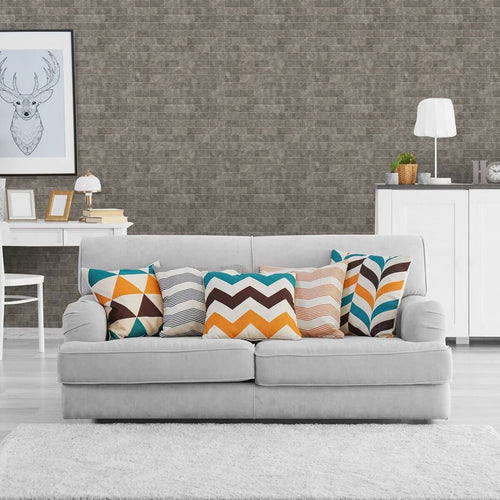 Charcoal Brick Imitation Peel and Stick Removable Wallpaper