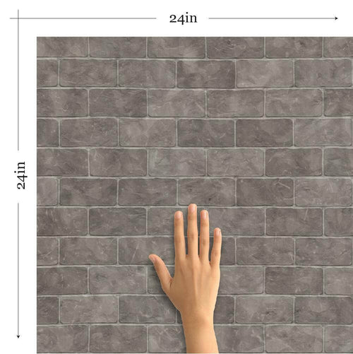 Charcoal Brick Imitation Peel and Stick Removable Wallpaper