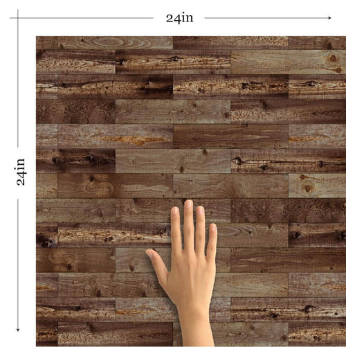 Brown Faux Wood Peel and Stick Removable Wallpaper