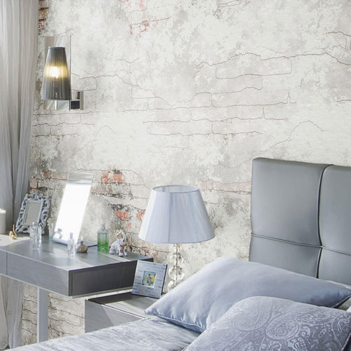 White and Orange Brick Texture Removable Wallpaper 1046| Walls By Me