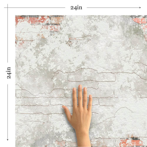 White and Orange Brick Texture Removable Wallpaper 1046| Walls By Me