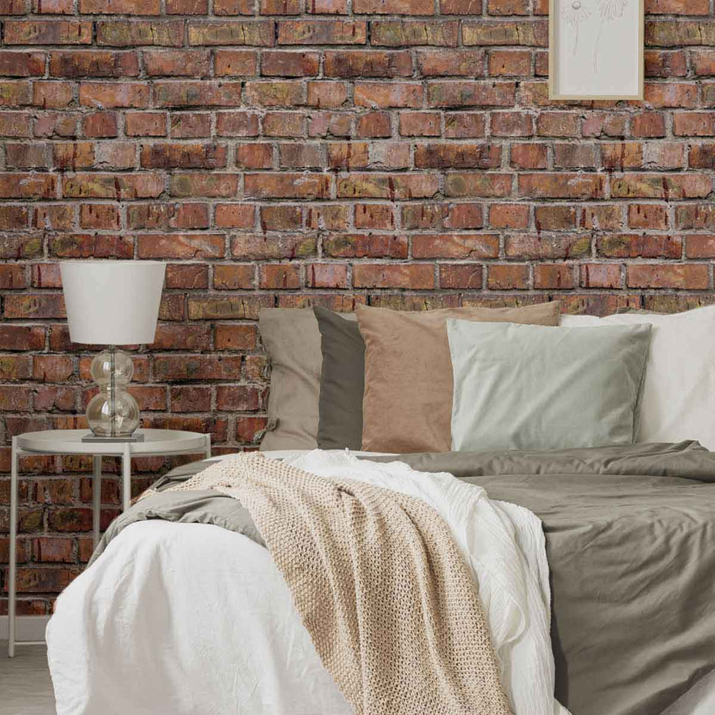 Red and Orange Brick Removable Wallpaper | Walls By Me