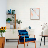 White Ivory Faux Shiplap Texture Peel and Stick Removable Wallpaper