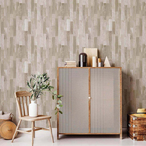 Brown Wood Peel and Stick Removable Wallpaper