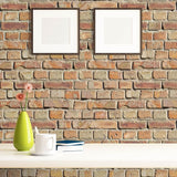 Red and Orange Brick Texture Peel and Stick Removable Wallpaper