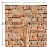 Red and Orange Brick Texture Peel and Stick Removable Wallpaper