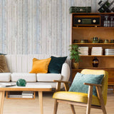 Grey Faux Wood Peel and Stick Removable Wallpaper 6819