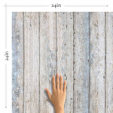Grey Faux Wood Peel and Stick Removable Wallpaper 6820