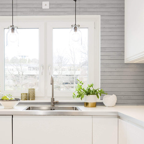 Grey Shiplap Textured Removable Wallpaper 365b| Walls By Me