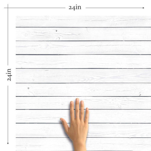 White Shiplap Textured Peel and Stick Removable Wallpaper