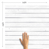 White Shiplap Textured Peel and Stick Removable Wallpaper